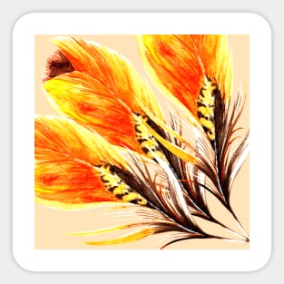 Boho fire feather pattern Sticker